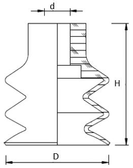 2,5 Bellow Vacuum Cups  Coval Compatible