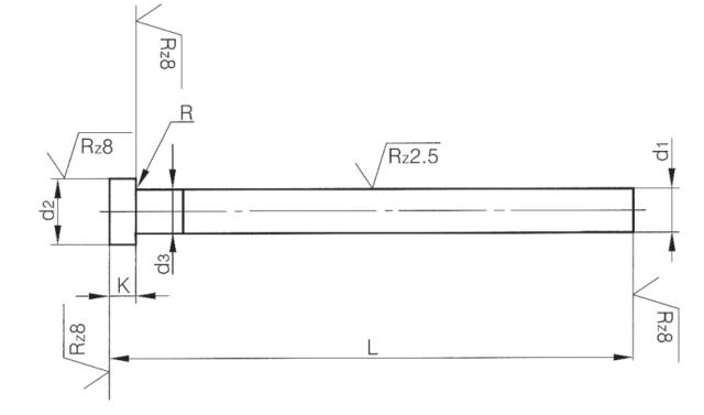 Ejector Pins, DIN 6751, Type AB - Nitrided