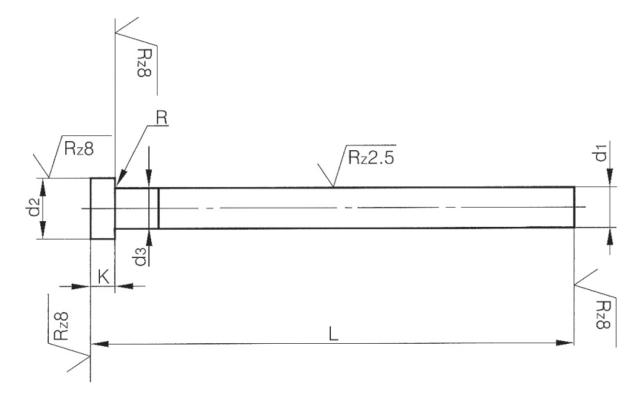 Ejector Pins, DIN 1530, Type AN - Nitrided